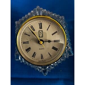 Vintage Paul Sebastian PS Clear Quartz Bavarian Hexagon Desk Clock